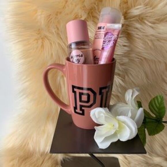 Pink Victoria’s Secret Mug & Body Care & Lipgloss